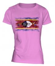 Swaziland Distressed Flag Ladies T-Shirt