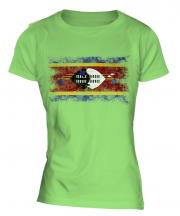 Swaziland Distressed Flag Ladies T-Shirt