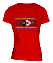 Swaziland Distressed Flag Ladies T-Shirt