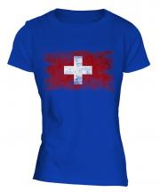 Switzerland Distressed Flag Ladies T-Shirt