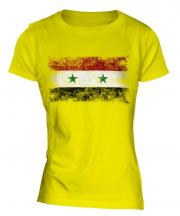 Syria Distressed Flag Ladies T-Shirt