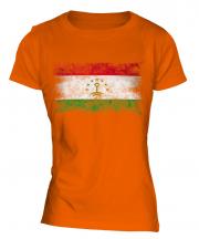 Tajikistan Distressed Flag Ladies T-Shirt