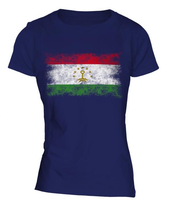 Tajikistan Distressed Flag Ladies T-Shirt