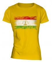 Tajikistan Distressed Flag Ladies T-Shirt