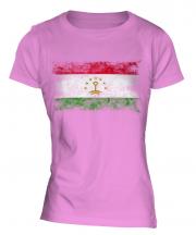 Tajikistan Distressed Flag Ladies T-Shirt