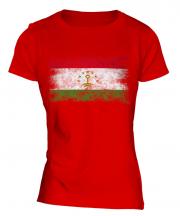 Tajikistan Distressed Flag Ladies T-Shirt