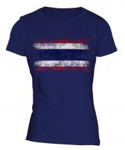 Thailand Distressed Flag Ladies T-Shirt