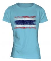 Thailand Distressed Flag Ladies T-Shirt