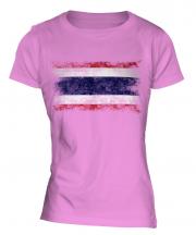 Thailand Distressed Flag Ladies T-Shirt