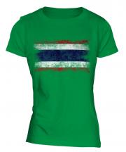 Thailand Distressed Flag Ladies T-Shirt