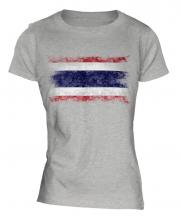 Thailand Distressed Flag Ladies T-Shirt