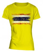 Thailand Distressed Flag Ladies T-Shirt