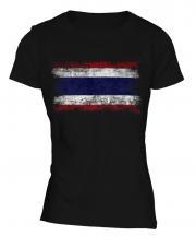 Thailand Distressed Flag Ladies T-Shirt