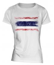 Thailand Distressed Flag Ladies T-Shirt