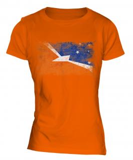 Tierra Del Fuego Province Distressed Flag Ladies T-Shirt