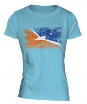 Tierra Del Fuego Province Distressed Flag Ladies T-Shirt
