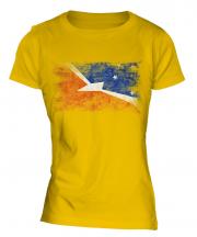 Tierra Del Fuego Province Distressed Flag Ladies T-Shirt
