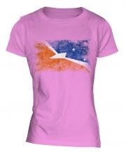 Tierra Del Fuego Province Distressed Flag Ladies T-Shirt
