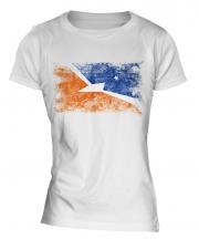 Tierra Del Fuego Province Distressed Flag Ladies T-Shirt