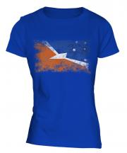 Tierra Del Fuego Province Distressed Flag Ladies T-Shirt