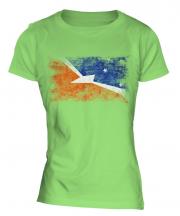 Tierra Del Fuego Province Distressed Flag Ladies T-Shirt