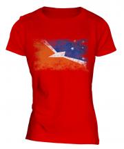 Tierra Del Fuego Province Distressed Flag Ladies T-Shirt