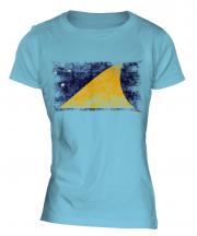 Tokelau Distressed Flag Ladies T-Shirt