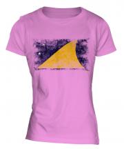 Tokelau Distressed Flag Ladies T-Shirt