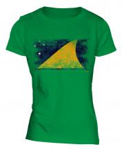 Tokelau Distressed Flag Ladies T-Shirt