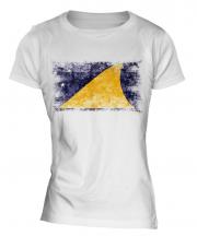 Tokelau Distressed Flag Ladies T-Shirt