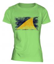 Tokelau Distressed Flag Ladies T-Shirt