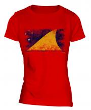 Tokelau Distressed Flag Ladies T-Shirt