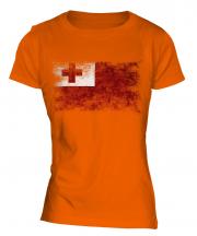 Tonga Distressed Flag Ladies T-Shirt
