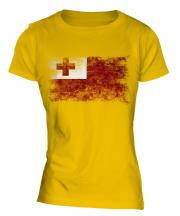 Tonga Distressed Flag Ladies T-Shirt
