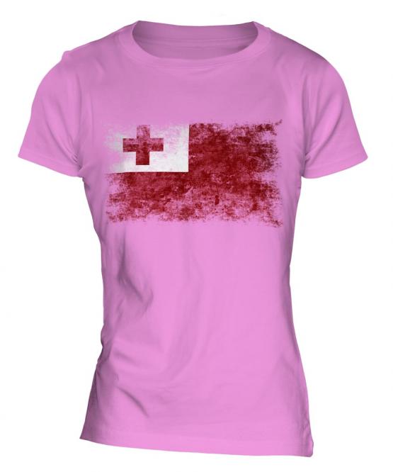 Tonga Distressed Flag Ladies T-Shirt