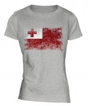 Tonga Distressed Flag Ladies T-Shirt