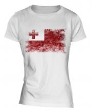 Tonga Distressed Flag Ladies T-Shirt