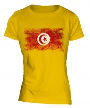 Tunisia Distressed Flag Ladies T-Shirt