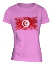 Tunisia Distressed Flag Ladies T-Shirt