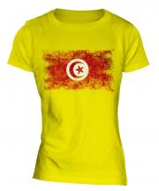 Tunisia Distressed Flag Ladies T-Shirt