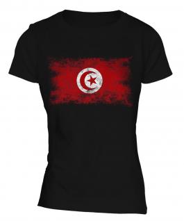 Tunisia Distressed Flag Ladies T-Shirt
