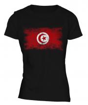 Tunisia Distressed Flag Ladies T-Shirt