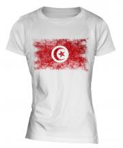 Tunisia Distressed Flag Ladies T-Shirt