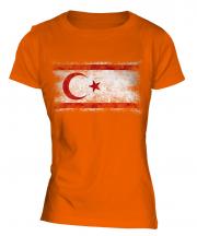 Turkish Republic Of Northern Cyprus Distressed Flag Ladies T-Shirt