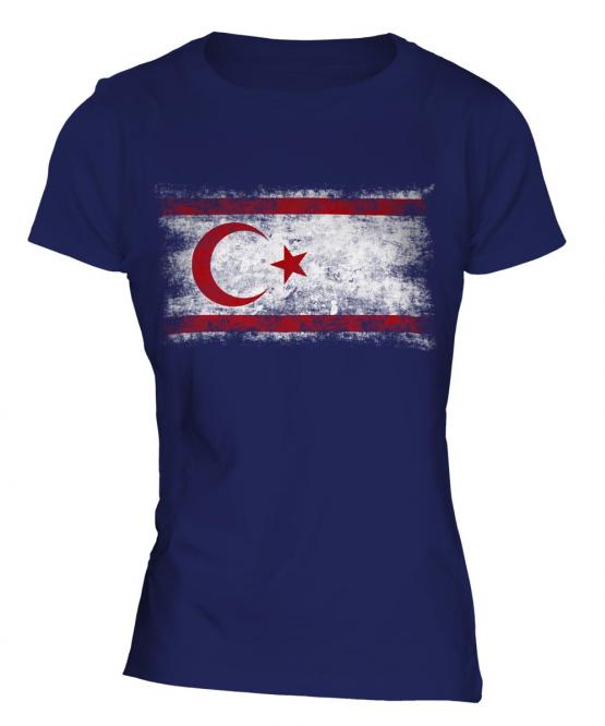 Turkish Republic Of Northern Cyprus Distressed Flag Ladies T-Shirt