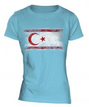 Turkish Republic Of Northern Cyprus Distressed Flag Ladies T-Shirt