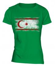 Turkish Republic Of Northern Cyprus Distressed Flag Ladies T-Shirt
