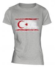 Turkish Republic Of Northern Cyprus Distressed Flag Ladies T-Shirt