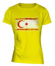 Turkish Republic Of Northern Cyprus Distressed Flag Ladies T-Shirt
