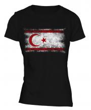 Turkish Republic Of Northern Cyprus Distressed Flag Ladies T-Shirt